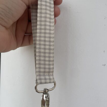Llavero, cuelga móvil Vichy Beige